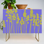 Hello Spring! Baby Green Retro Plants on Summer Purple Lilac #decor #society6 #buyart Credenza Gallery Image 1