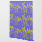 Hello Spring! Baby Green Retro Plants on Summer Purple Lilac #decor #society6 #buyart Wallpaper Gallery Image 2