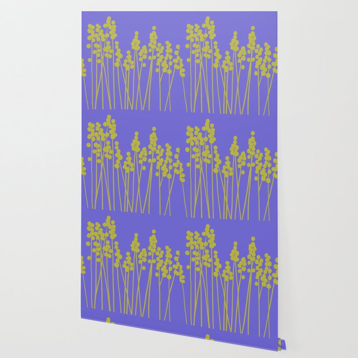 Hello Spring! Baby Green Retro Plants on Summer Purple Lilac #decor #society6 #buyart Wallpaper Gallery Image 2