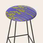 Hello Spring! Baby Green Retro Plants on Summer Purple Lilac #decor #society6 #buyart Stool Gallery Image 2