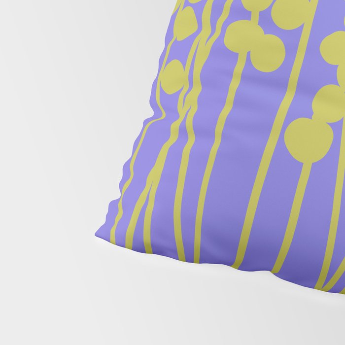 Hello Spring! Baby Green Retro Plants on Summer Purple Lilac #decor #society6 #buyart Pillow Sham Gallery Image 4