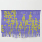 Hello Spring! Baby Green Retro Plants on Summer Purple Lilac #decor #society6 #buyart Wall Hanging Gallery Image 1