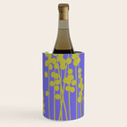 Hello Spring! Baby Green Retro Plants on Summer Purple Lilac #decor #society6 #buyart Wine Chiller Gallery Image 2