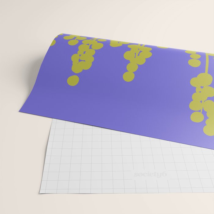 Hello Spring! Baby Green Retro Plants on Summer Purple Lilac #decor #society6 #buyart Wrapping Paper Gallery Image 2