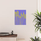 Hello Spring! Baby Green Retro Plants on Summer Purple Lilac #decor #society6 #buyart Poster Gallery Image 2