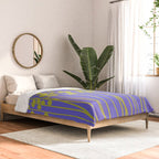Hello Spring! Baby Green Retro Plants on Summer Purple Lilac #decor #society6 #buyart Comforter Gallery Image 2