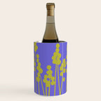 Hello Spring! Baby Green Retro Plants on Summer Purple Lilac #decor #society6 #buyart Wine Chiller Gallery Image 1