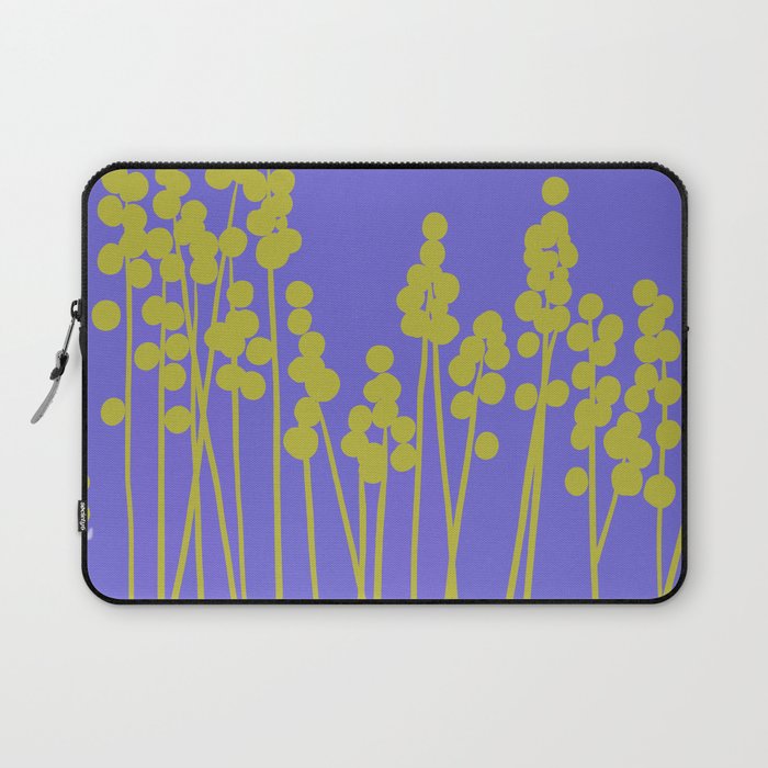 Hello Spring! Baby Green Retro Plants on Summer Purple Lilac #decor #society6 #buyart Laptop Sleeve Gallery Image 1