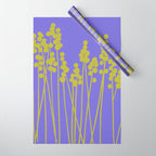 Hello Spring! Baby Green Retro Plants on Summer Purple Lilac #decor #society6 #buyart Wrapping Paper Gallery Image 1