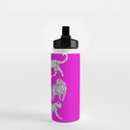 Abstract white leopards with red lips Water Bottle Gallery Image 2