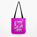 Abstract white leopards with red lips Tote Bag Gallery Image 2