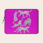 Abstract white leopards with red lips Laptop Sleeve Gallery Image 1