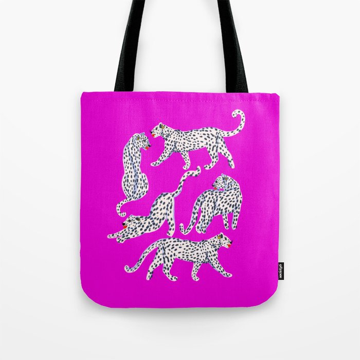 Abstract white leopards with red lips Tote Bag Gallery Image 1