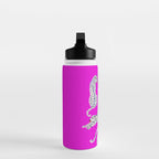 Abstract white leopards with red lips Water Bottle Gallery Image 3