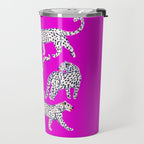 Abstract white leopards with red lips Travel Mug Gallery Image 2