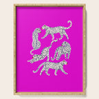 Abstract white leopards with red lips Serving Tray Gallery Image 1