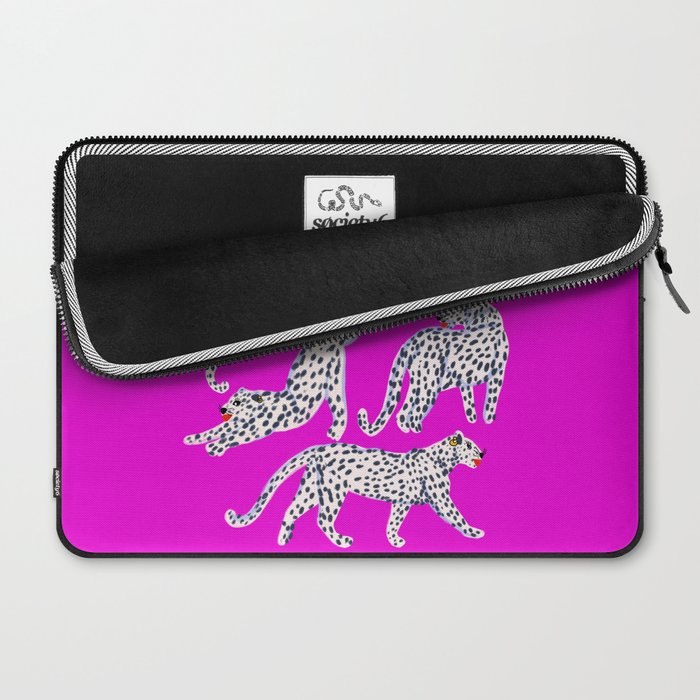 Abstract white leopards with red lips Laptop Sleeve Gallery Image 2