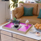 Abstract white leopards with red lips Serving Tray Gallery Image 2
