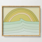 daydreams rainbow waves // retro surf art by surfy birdy Serving Tray Gallery Image 1