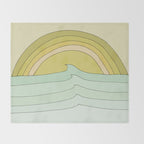 daydreams rainbow waves // retro surf art by surfy birdy Throw Blanket Gallery Image 2