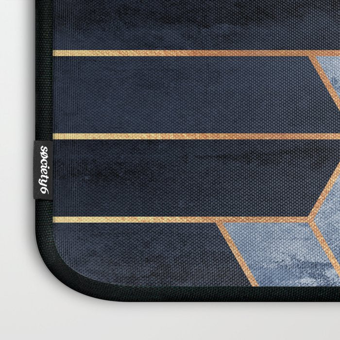 Soft Blue Hexagons Laptop Sleeve Gallery Image 3