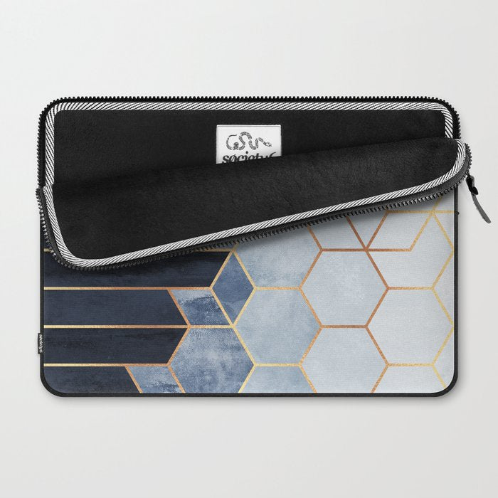 Soft Blue Hexagons Laptop Sleeve Gallery Image 2
