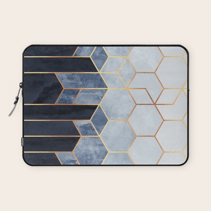 Soft Blue Hexagons Laptop Sleeve Gallery Image 1