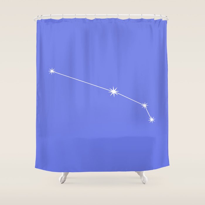 Aries Zodiac Star Constellation Line Art Periwinkle Purple Shower Curtain Gallery Image 1