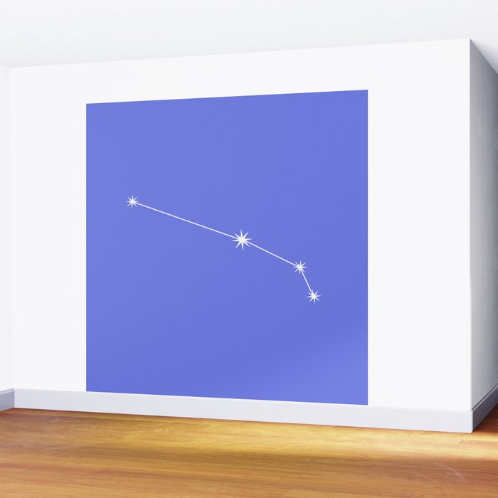 Aries Zodiac Star Constellation Line Art Periwinkle Purple Wall Mural Gallery Image 2
