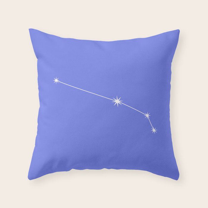 Aries Zodiac Star Constellation Line Art Periwinkle Purple Throw Pillow Gallery Image 6