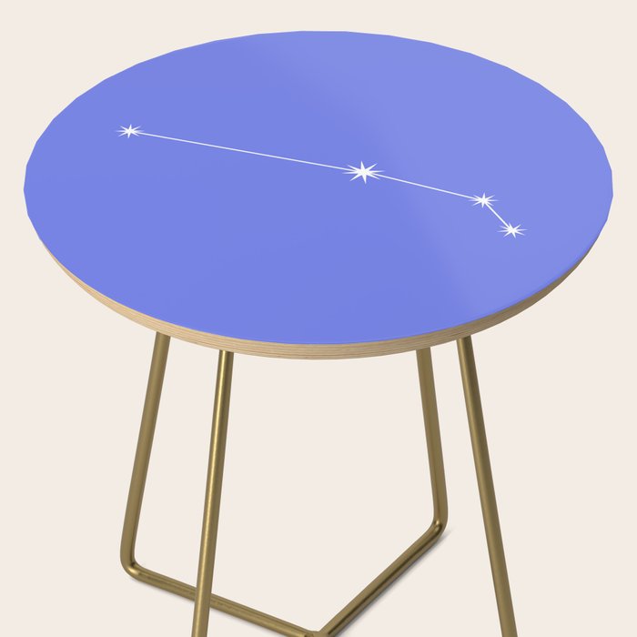 Aries Zodiac Star Constellation Line Art Periwinkle Purple Side Table Gallery Image 2