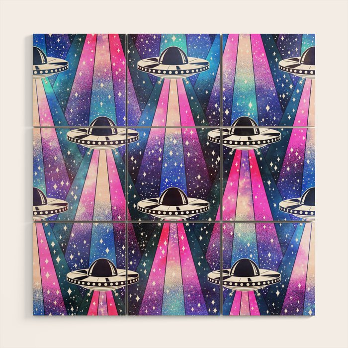 Cosmic UFO Wood Wall Art Gallery Image 1