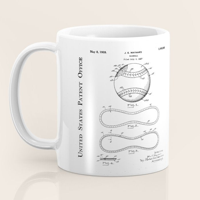 Baseball Patent - Softball Art - Antique Coffee Mug Gallery Image 3