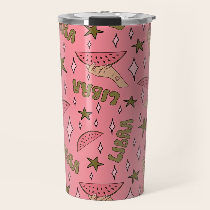 Libra Watermelon Print Travel Mug Gallery Image 1