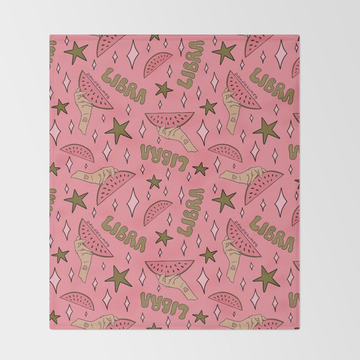 Libra Watermelon Print Throw Blanket Gallery Image 2