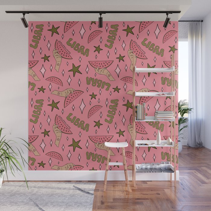 Libra Watermelon Print Wall Mural Gallery Image 1