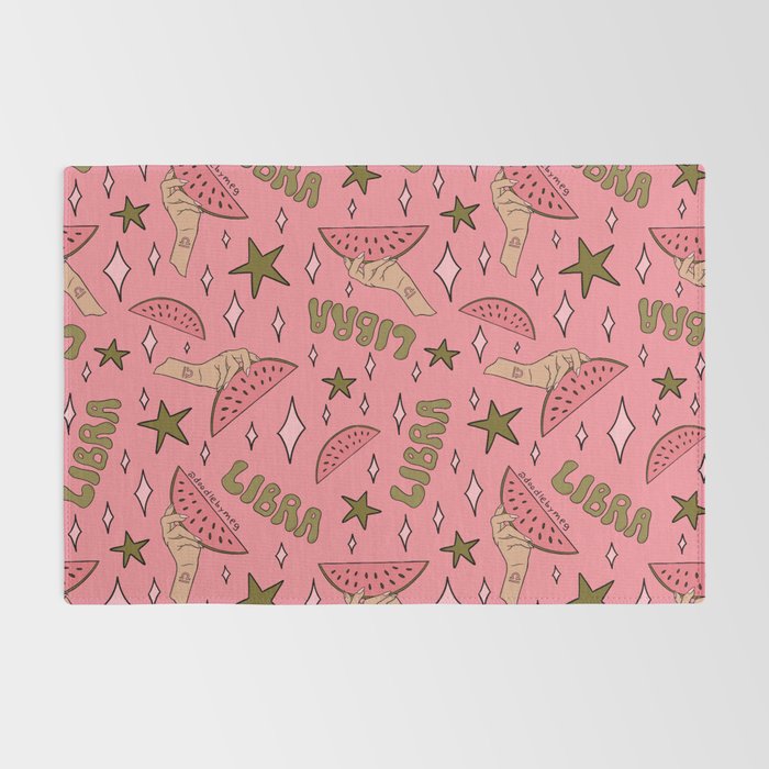 Libra Watermelon Print Rug Gallery Image 2