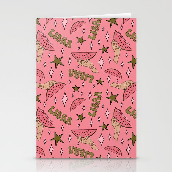 Libra Watermelon Print Stationery Card Gallery Image 1