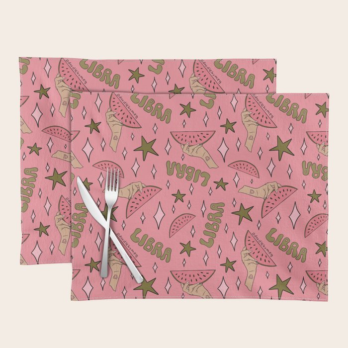 Libra Watermelon Print Placemat Gallery Image 1