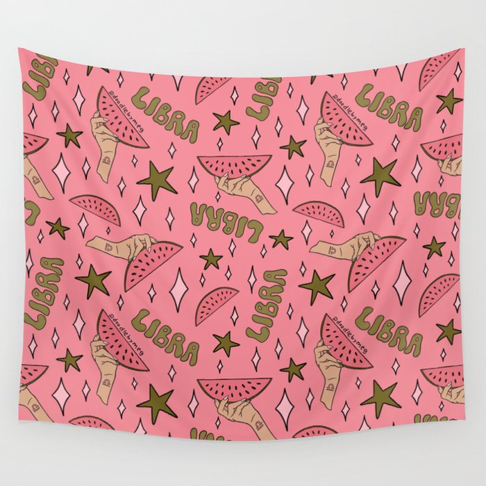 Libra Watermelon Print Wall Tapestry Gallery Image 1