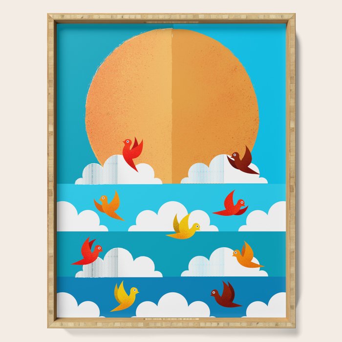 Birds Flying High In The Sky Serving Tray Gallery Image 1