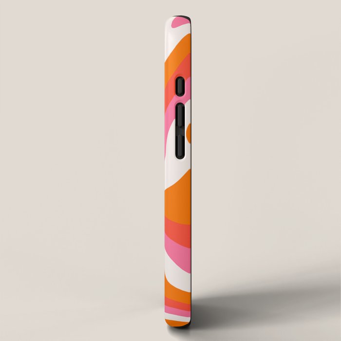 Retro Pink and Orange 70s Abstract iPhone Case Gallery Image 2