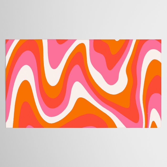 Retro Pink and Orange 70s Abstract Tablecloth Gallery Image 2