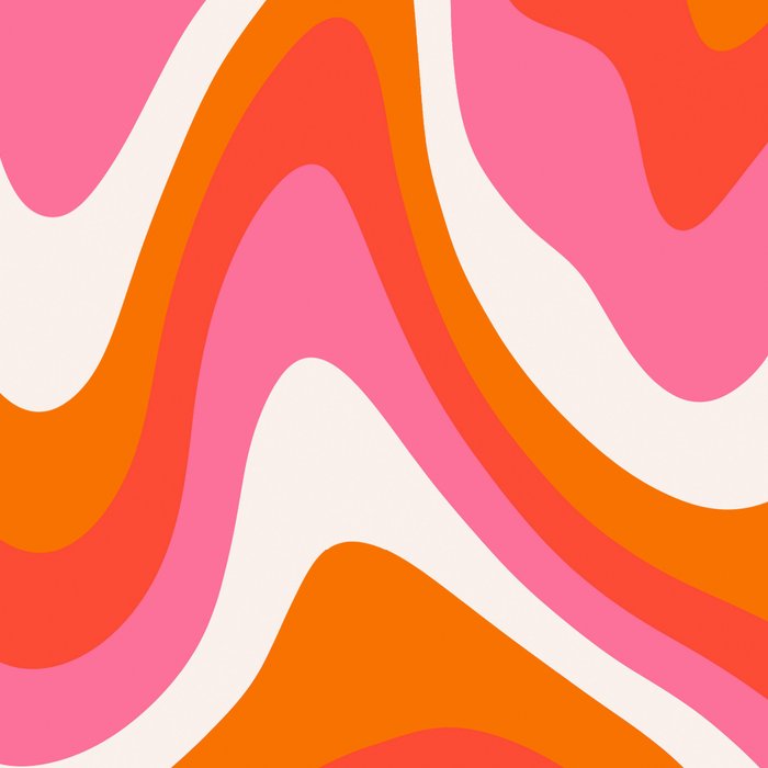Retro Pink and Orange 70s Abstract Coffee Mug Gallery Image 2