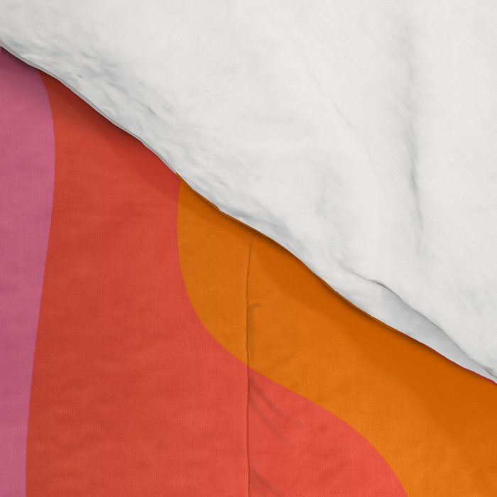 Retro Pink and Orange 70s Abstract Comforter Gallery Image 4