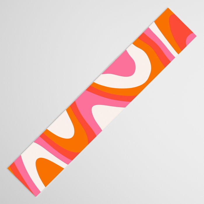 Retro Pink and Orange 70s Abstract Table Runner Gallery Image 3