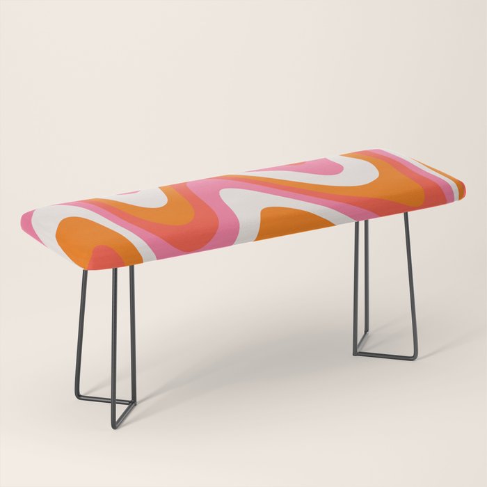 Retro Pink and Orange 70s Abstract Bench Gallery Image 1