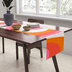 Retro Pink and Orange 70s Abstract Table Runner Gallery Image 2
