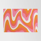 Retro Pink and Orange 70s Abstract Rug Gallery Image 2