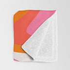 Retro Pink and Orange 70s Abstract Throw Blanket Gallery Image 3